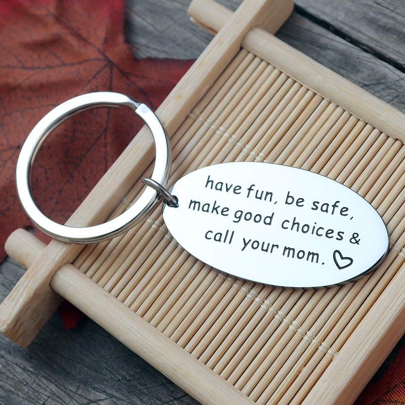 XGAKWD Graduation Gifts Have Fun Be Safe Make Good Choices and Call Your Mom Keychain for New Driver, Sweet 16 Birthday Key Chain for Girl Boy Daughter Son - Image 4